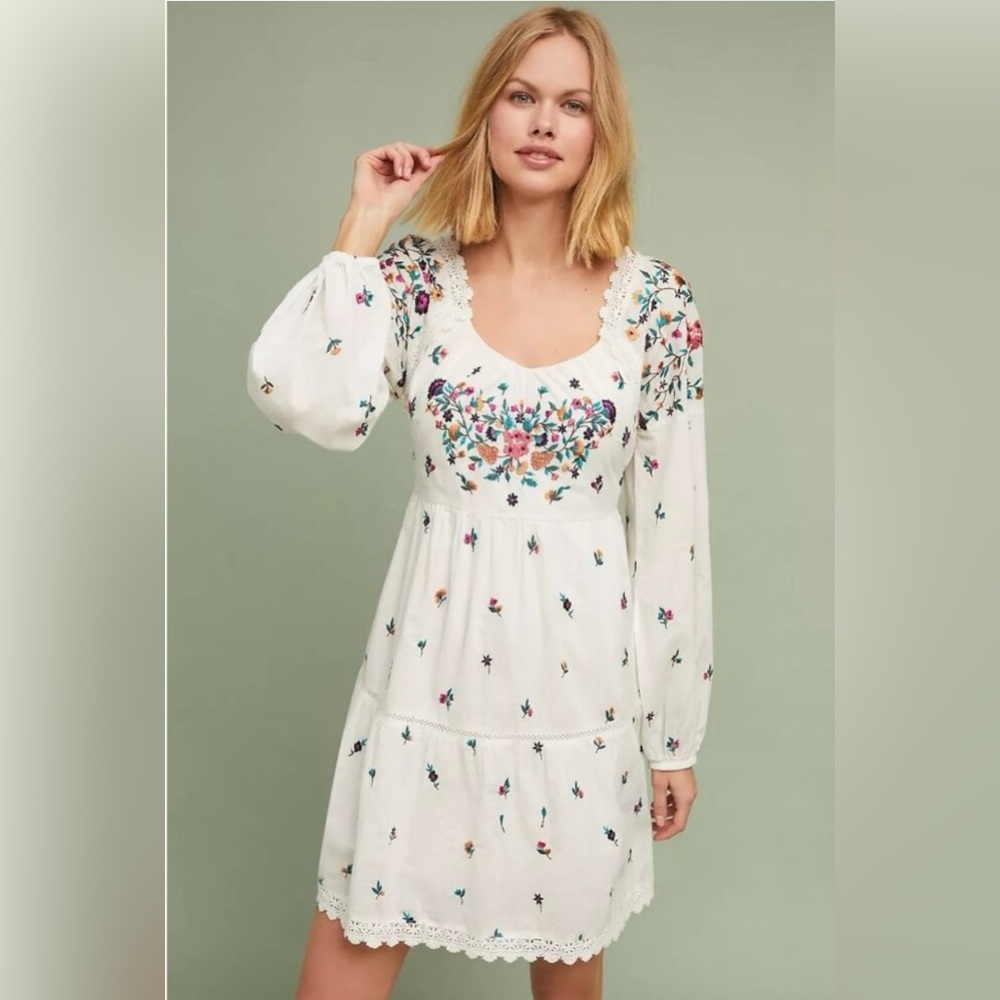 Maeve Sydney Embroidered Peasant Dress XL